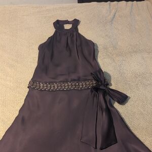 Anne Klein Dark Eggplant Silk Dress